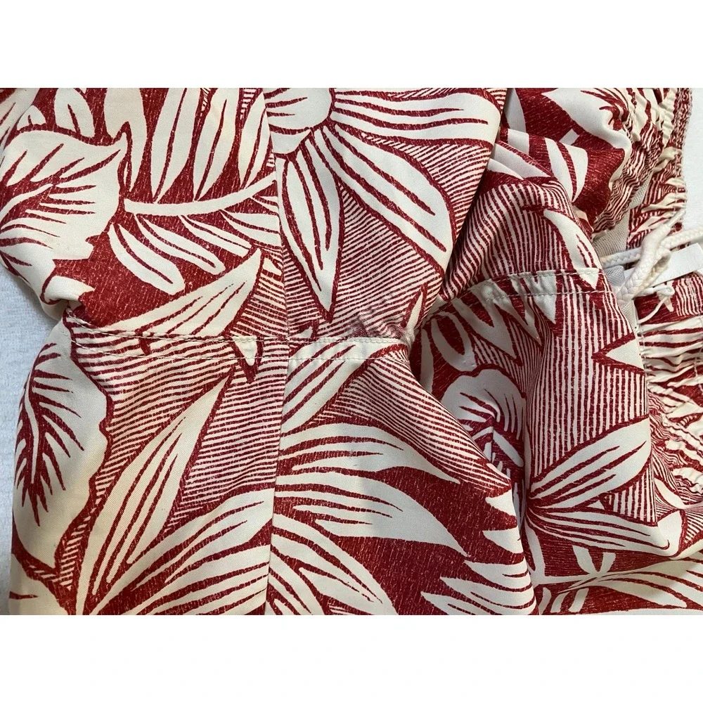 Janie and Jack Reyn Spooner Men XL Kipuka Swim Trunks Red Hawaiian Tropical NWOT